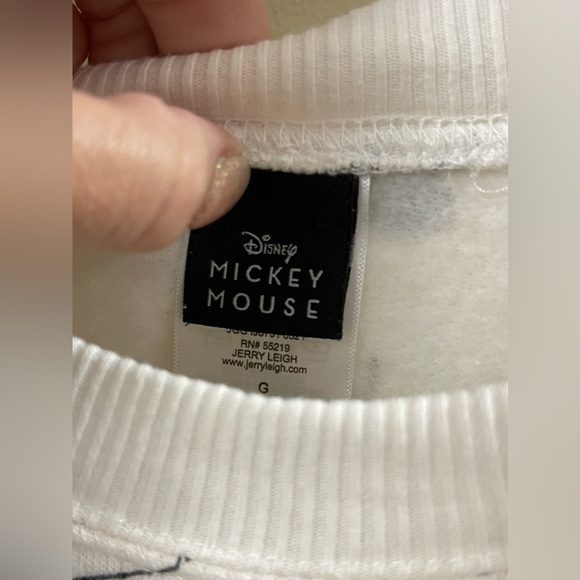 Disney Mickey Mouse Cropped Long Sleeve Sweatshirt, Size Large - Picture 3 of 5
